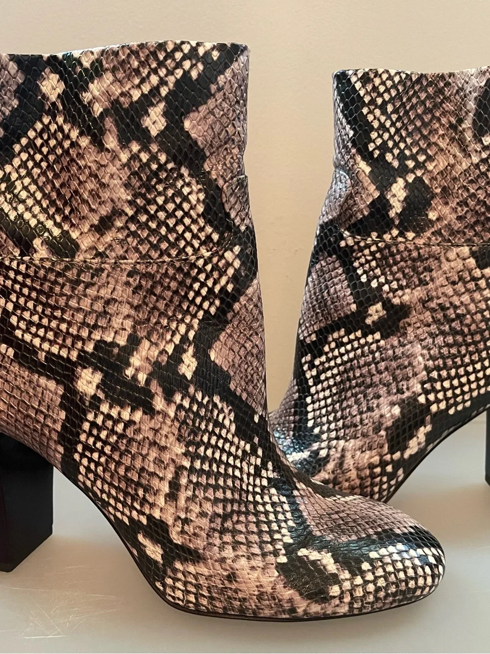 Tory Burch Snake-Print Leather Ankle Boots Booties 8.5 M